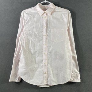 J.CREW Regular S Button-Up Pink Women Basic Casual Sleeve Long Collared Solid